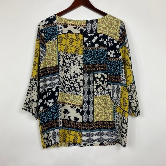 J.Jill Medium Blouse Floral Multicolor Long Sleeve - Picture 4 of 8